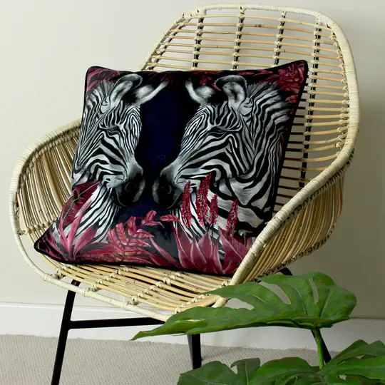 Riva Home Cuscino Decorativo Twin Zebra Lime – Velluto Zebrato 45x45 Cm – Progettato UK