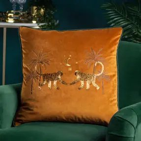Orange Velvet Monkey Cushion