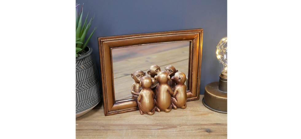 bronze 3 little monkeys mirror