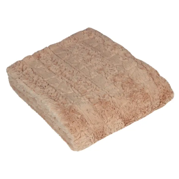 Blush Faux Fur Throw