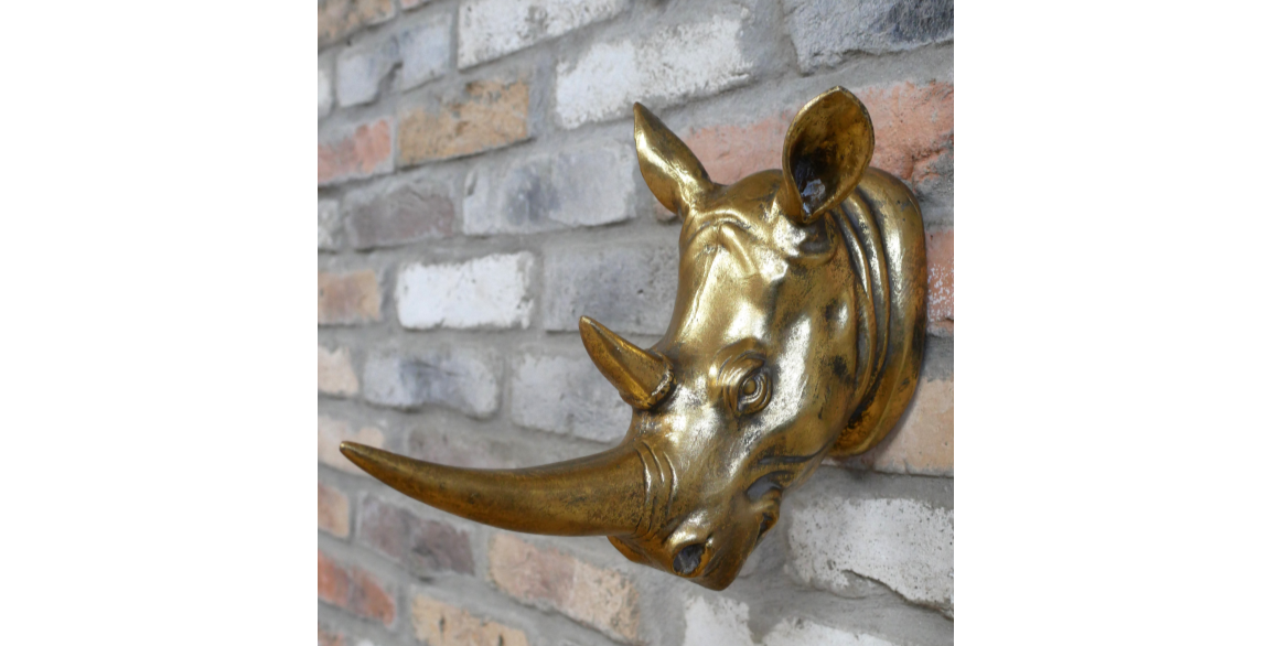 gold rhino wall head