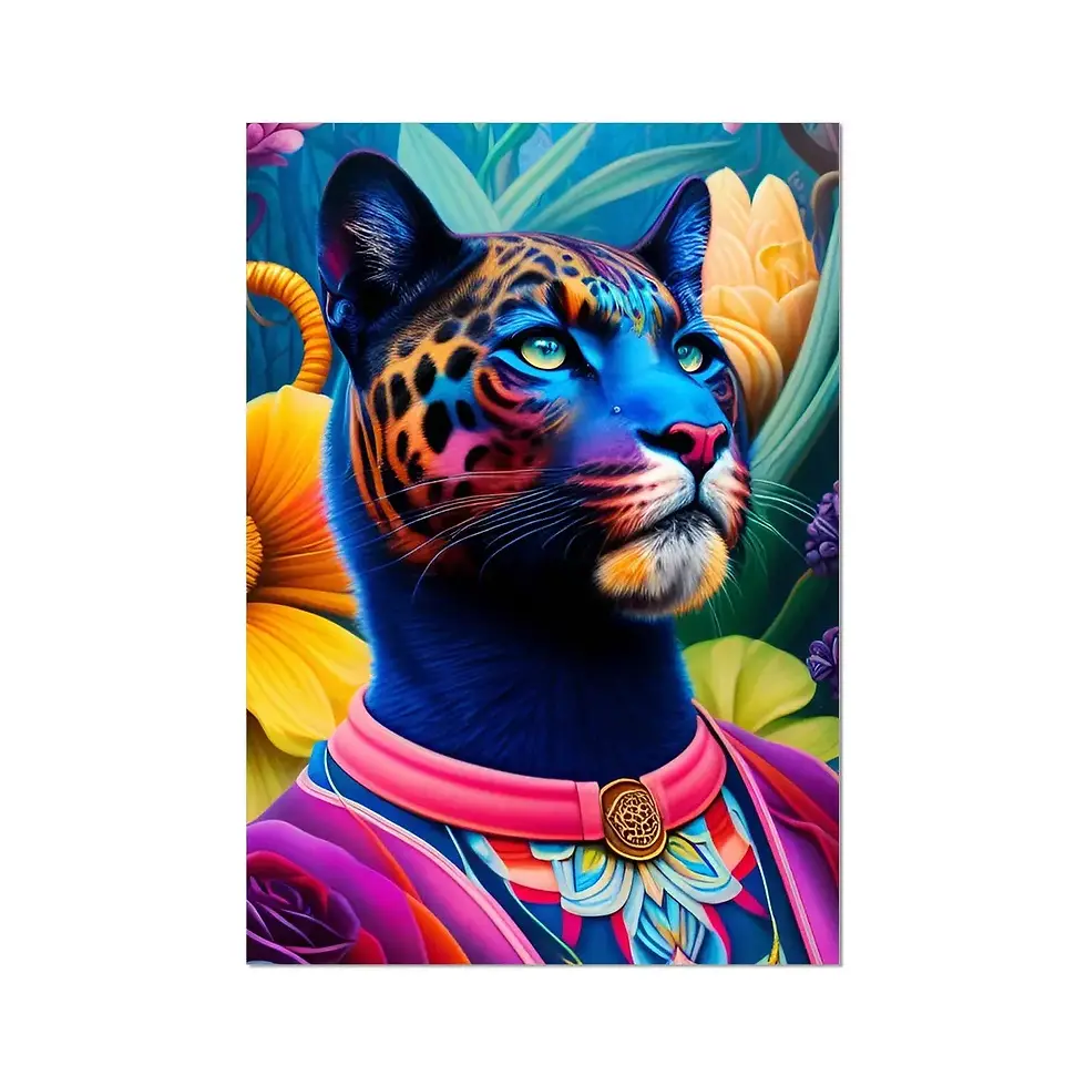 The Blue Panther Wall Art Print