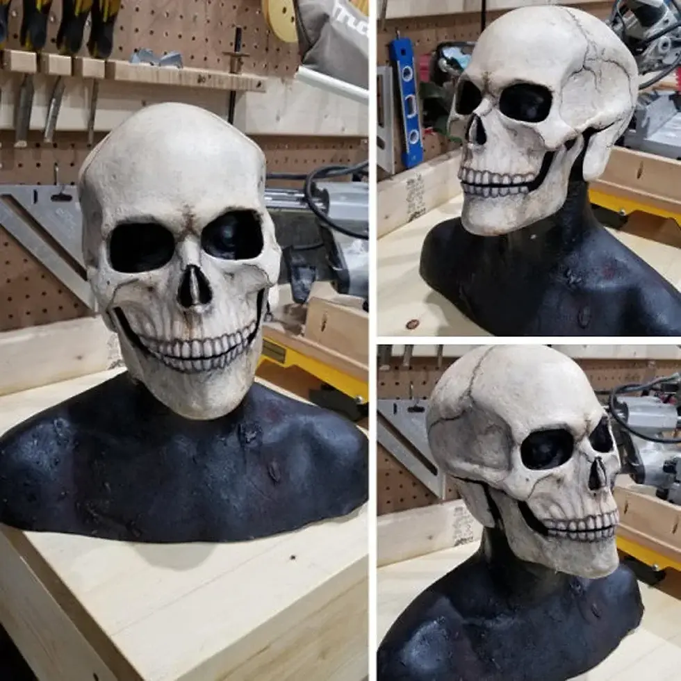 Thumbnail: Halloween Latex Skull Mask, Horror Decoration, Full Head Skull Helmet, Movable J