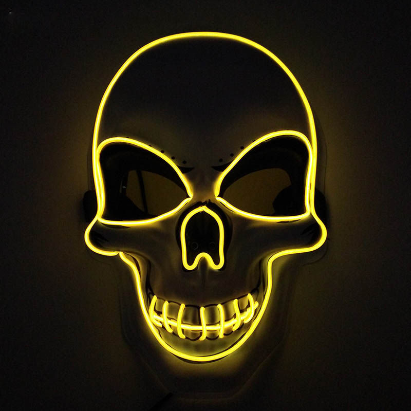 Thumbnail: Halloween Carnival LED light up Party Mask Terrifying LED Illumination Skull Mas