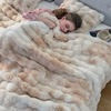 Thumbnail: Double-Sided Tie-Dye Bubble Velvet Blanket 100% Polyester Eco-friendly Faux Rabb