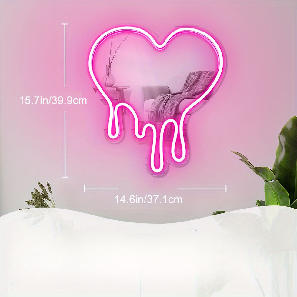 Thumbnail: 1pc LED Heart Neon Sign Light for Bedroom, Girl's Room, Party, Studio, Shop Deco