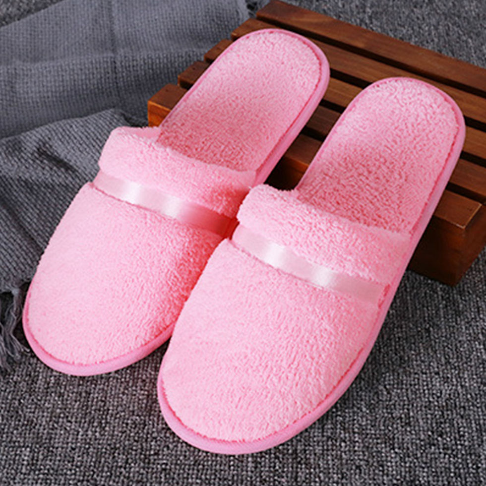 Thumbnail: Hot Selling All-inclusive Slippers Hotel Slippers Winter Coral Fleece Slippers D