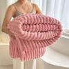 Thumbnail: Solid Color Super king Queen Size Flannel Fleece Like Super Thick Sherpa Blanket