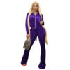 Thumbnail: Doveark Custom Women Velvet Tracksuit Sweatsuit 2 Two Piece Jogger Set Velvet 2 