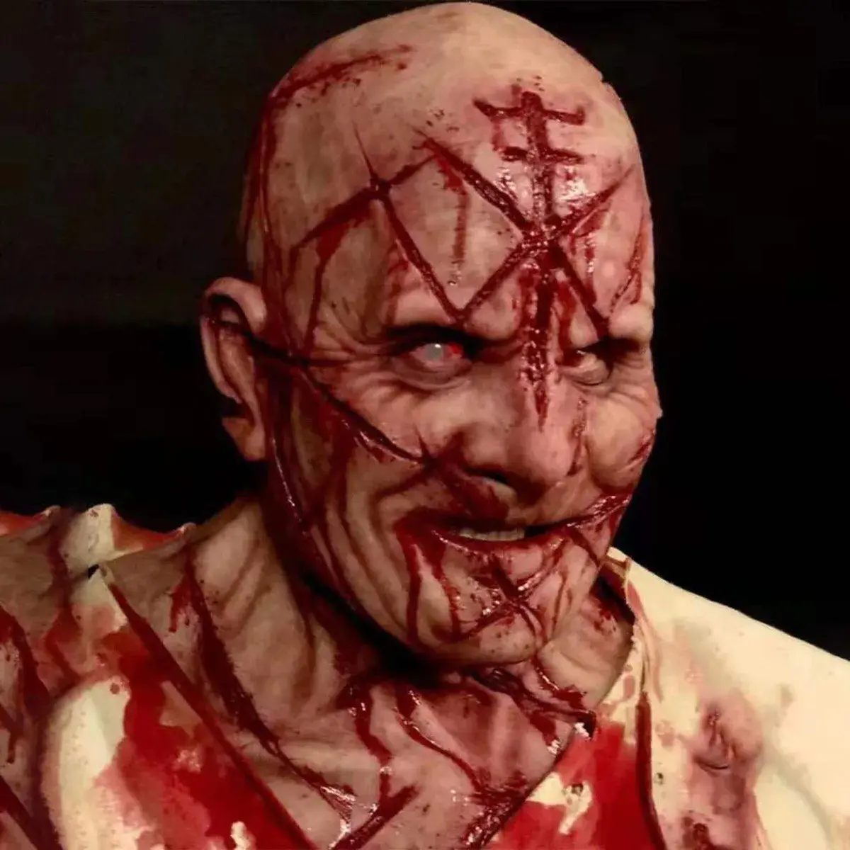 Halloween Horror Headgear Scary Bloody Murderer Mask Latex Material Evil Role-