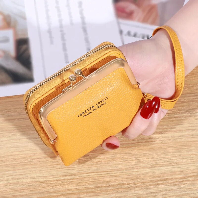 Thumbnail: Wallet Women's Fashion Wrist Strap Short Zero Wallet Large Capacity Coin Clip Ba