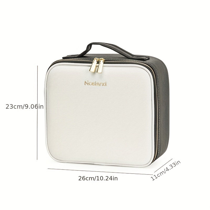 Thumbnail: Portable Travel Makeup Bag with Mirror and Light - 3 Colors, Spacious Cosmetic O