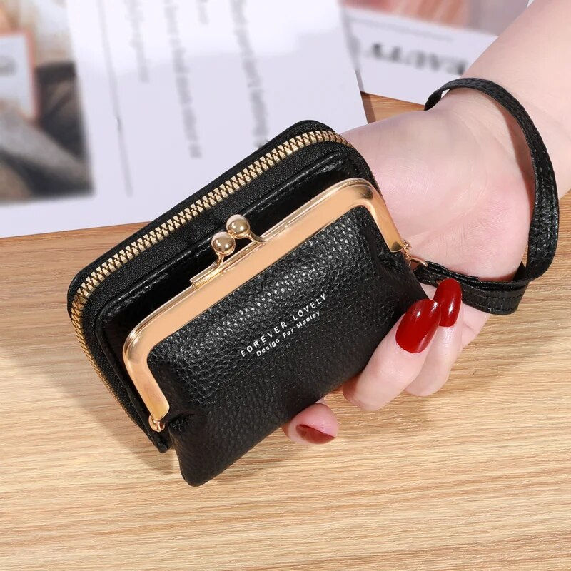 Thumbnail: Wallet Women's Fashion Wrist Strap Short Zero Wallet Large Capacity Coin Clip Ba