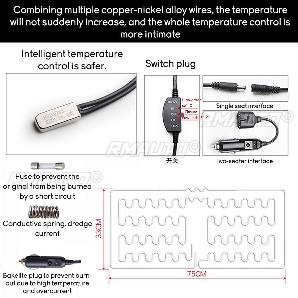 Thumbnail: 12V Heated Car Seat Cushion Universal Auto Seat Cover Electric Car Seat Heater P