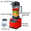 Thumbnail: 4500W 2L Heavy Duty Commercial Juicer Blender Machine Industrial Blender for Smo