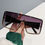 Thumbnail: Y2K Large Square Rivet Mirror Lens Glasses - Fashionable One-piece Design for Wo
