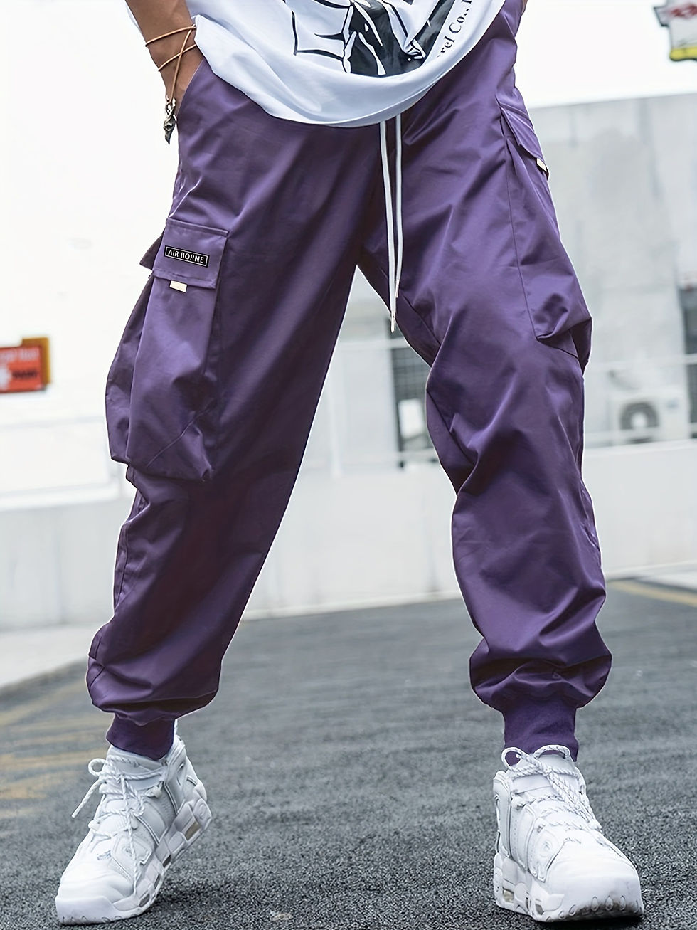 Thumbnail: Men's High Waist Polyester/Cotton Breathable Eco-Friendly Worsted Lightweight Dr