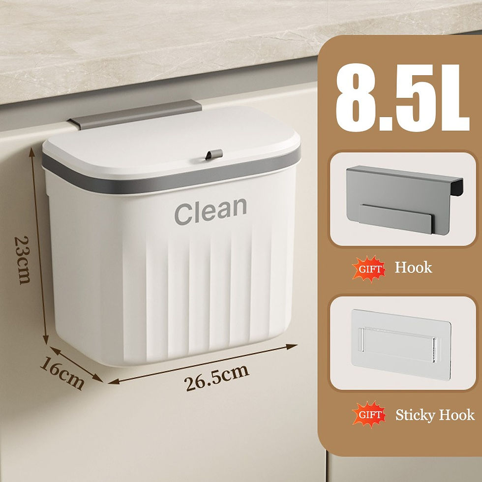 Thumbnail: Bathroom Trash Can Wall Mounted Hanging Trash Bin With Lid Waterproof Narrow Sea