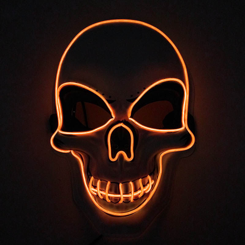 Thumbnail: Halloween Carnival LED light up Party Mask Terrifying LED Illumination Skull Mas