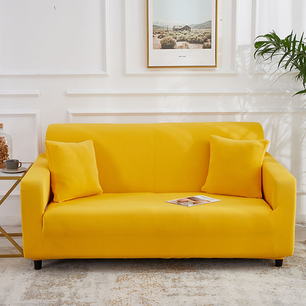 Thumbnail: Yellow Elastic Solid Color Armchair Cover Sofa All-inclusive Couch Cover 1 2 3 S