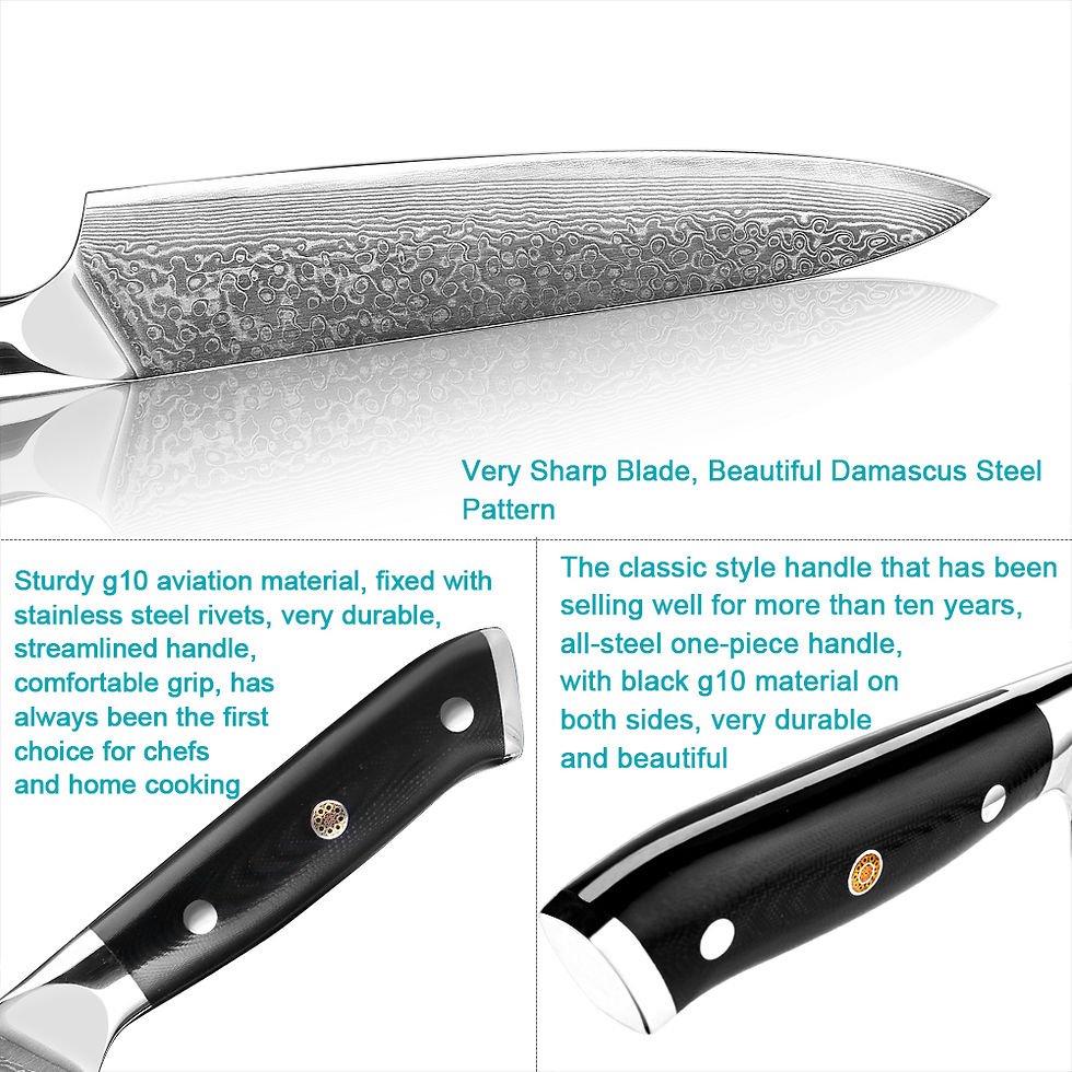 Thumbnail: Damascus Steel Knife Set 67 Layers Japanese VG10 High Carbon Steel Sharp Kitchen