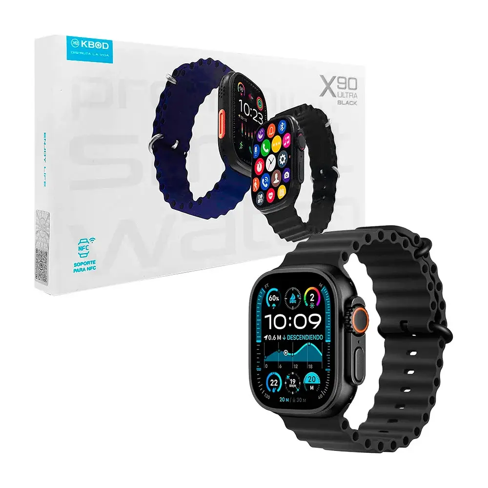 [GD] 1pc Smartwatch, square, with magnetic charger and 1 extendable rubber strap