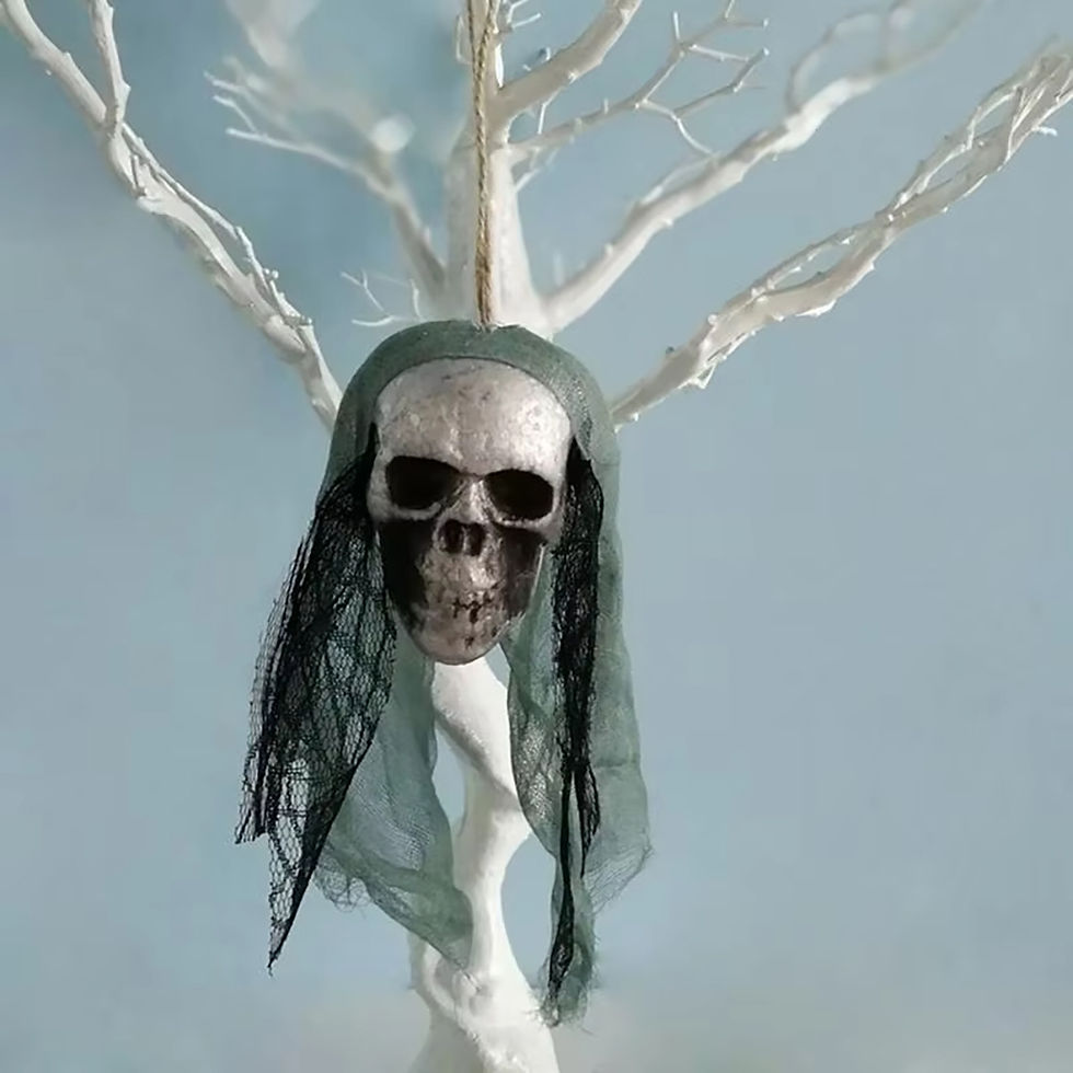 Thumbnail: Halloween Skull Decorations,Foam Skull Hanging Ornaments,Bride Clothes Bone Head
