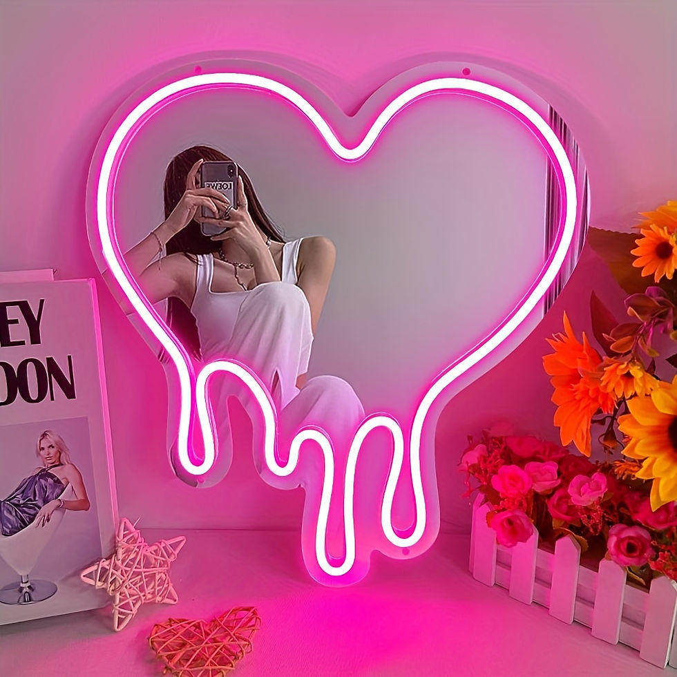 Thumbnail: 1pc LED Heart Neon Sign Light for Bedroom, Girl's Room, Party, Studio, Shop Deco