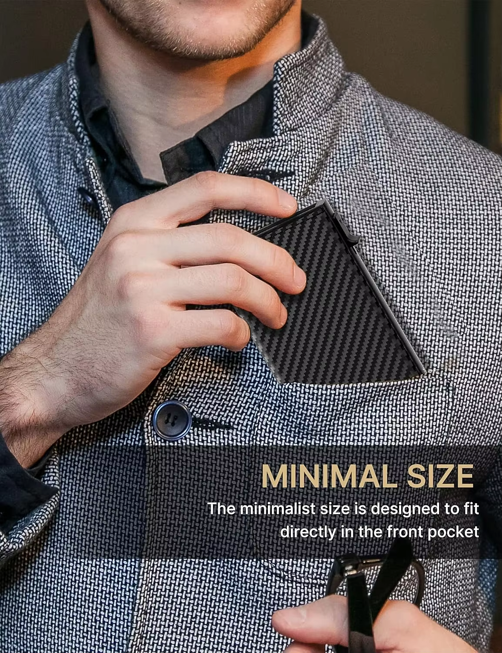 Thumbnail: Wallet Card Holde  Pop Up PU Case,  Smart, RFID Blocking, Minimalist, Front Pock