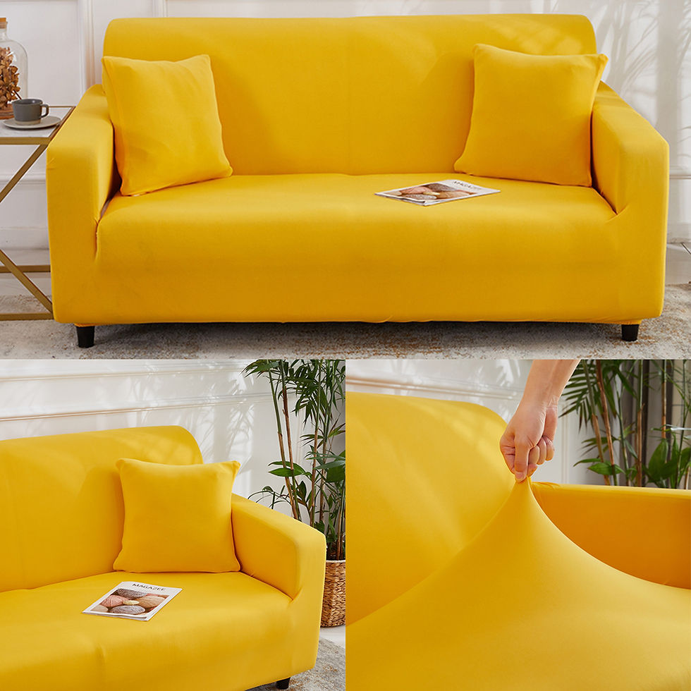 Thumbnail: Yellow Elastic Solid Color Armchair Cover Sofa All-inclusive Couch Cover 1 2 3 S