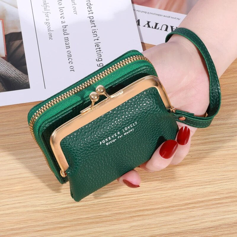 Thumbnail: Wallet Women's Fashion Wrist Strap Short Zero Wallet Large Capacity Coin Clip Ba