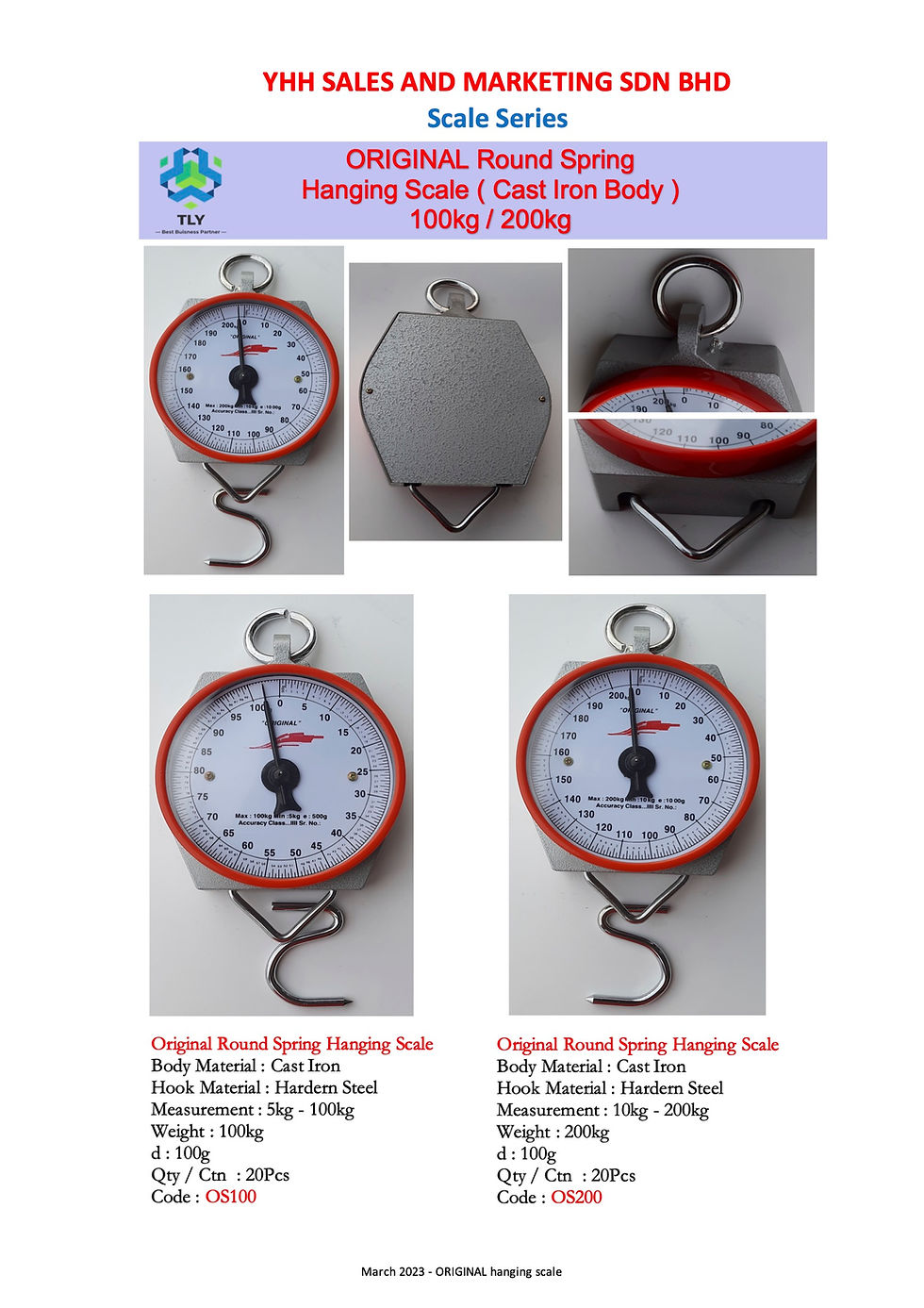 Thumbnail: ICB02 ORIGINAL Spring Hanging Scale Medium Duty - 200Kg