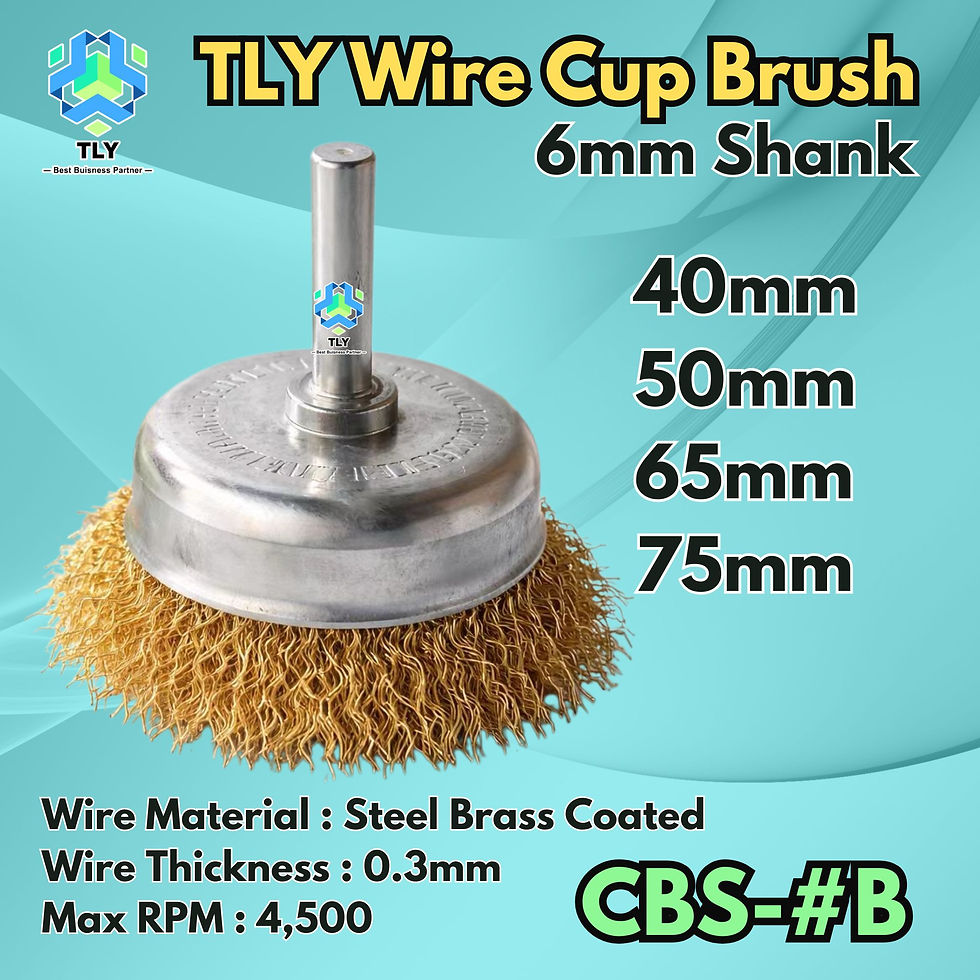 Thumbnail: CAAF03 TLY Cup Brush With 6mm Shank Brass Coated CBS-#B