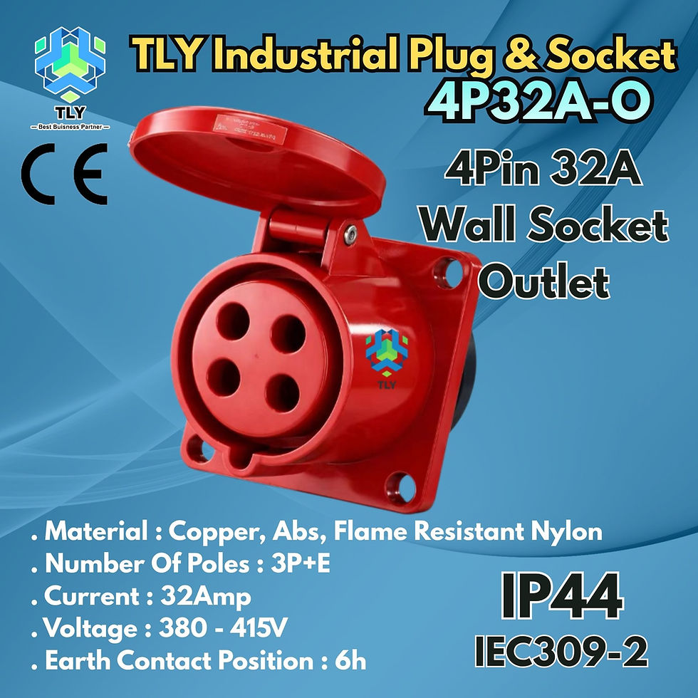 Thumbnail: GAG02 Industrial Plug & Socket IP44 - 4 Pin 32A Wall Socket Outlet