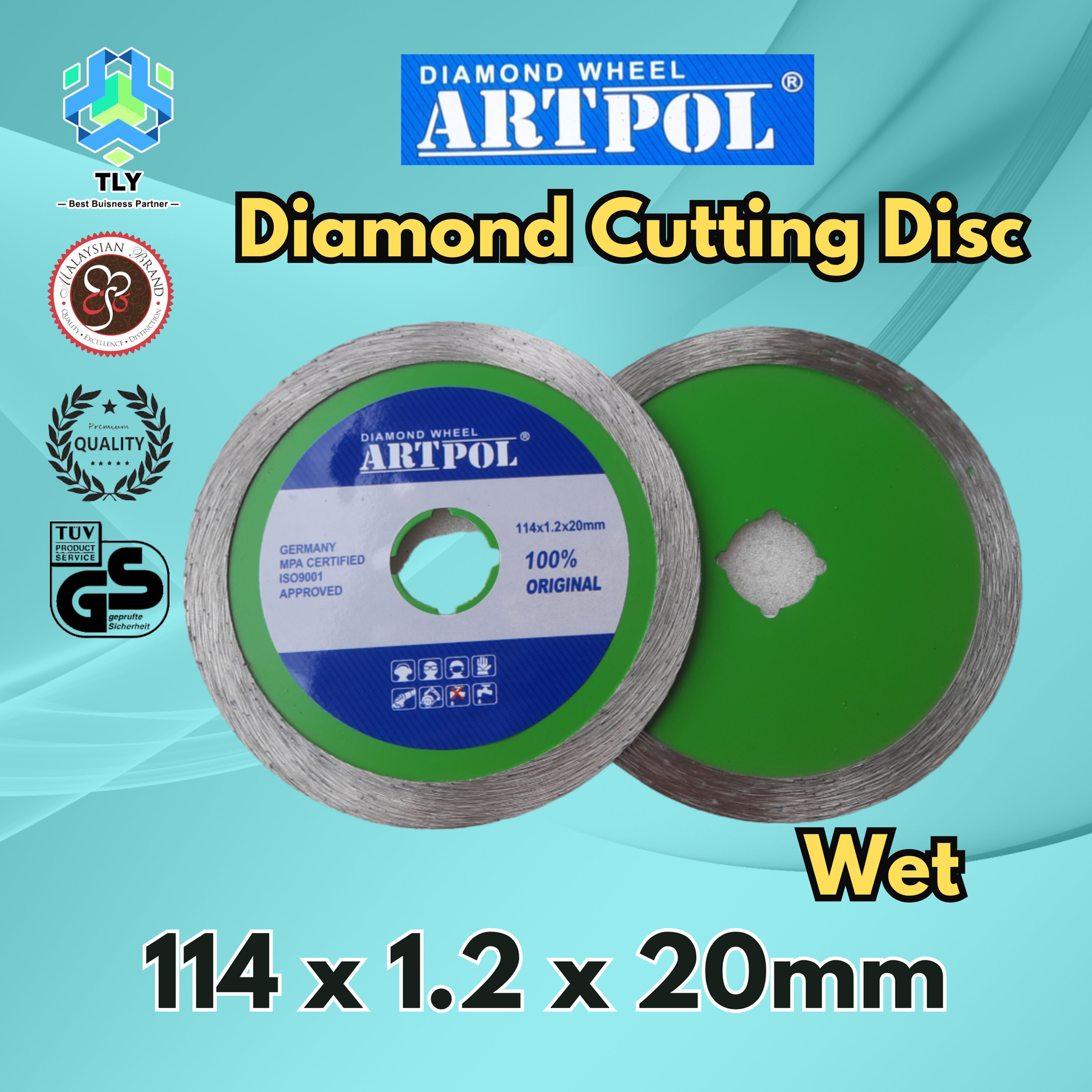 CEA05 Diamond Cutting Disc - Artpol 114mm Wet Use