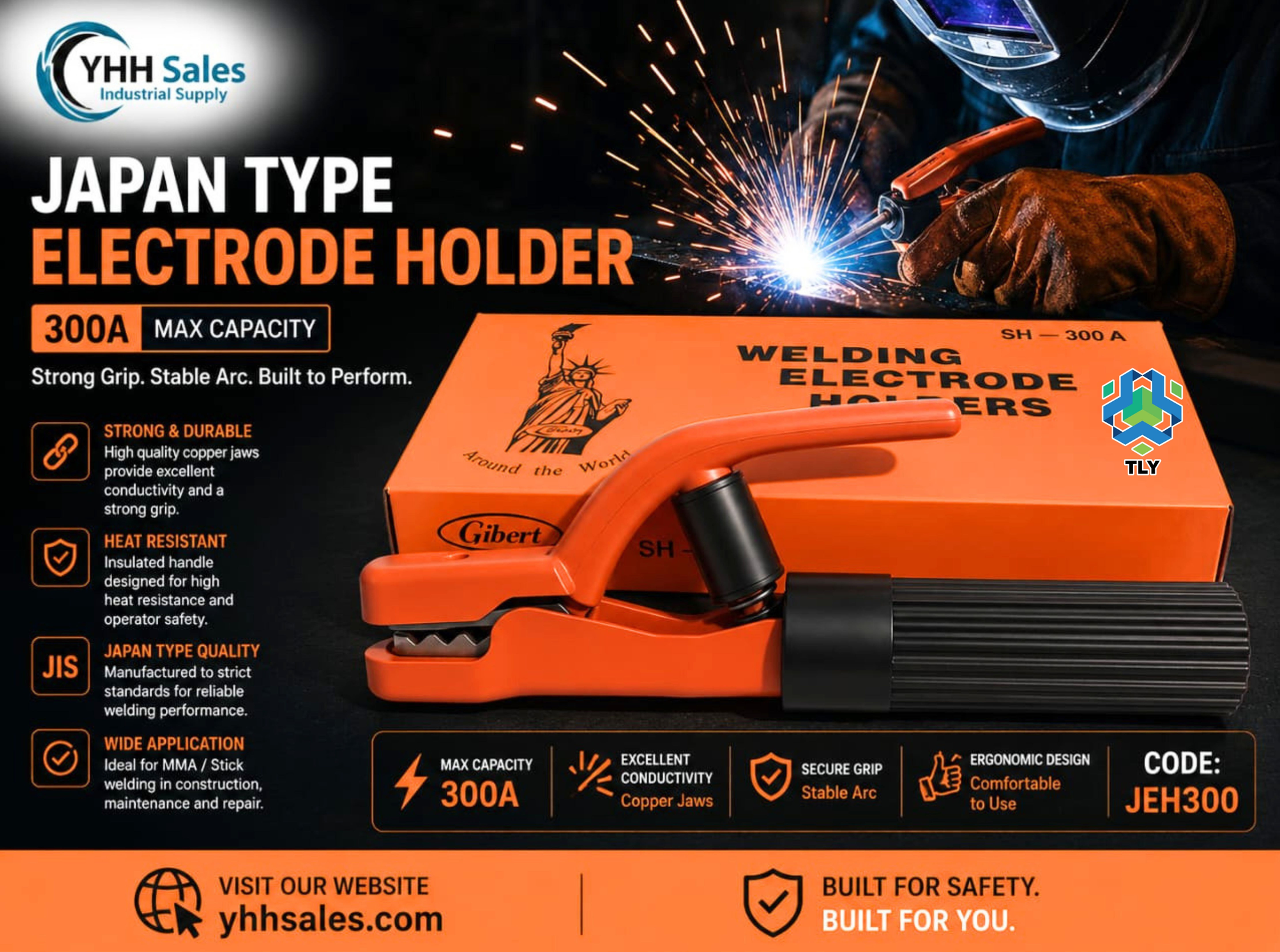 FCB01 Welding Electrode Holder - Japan Type 300A