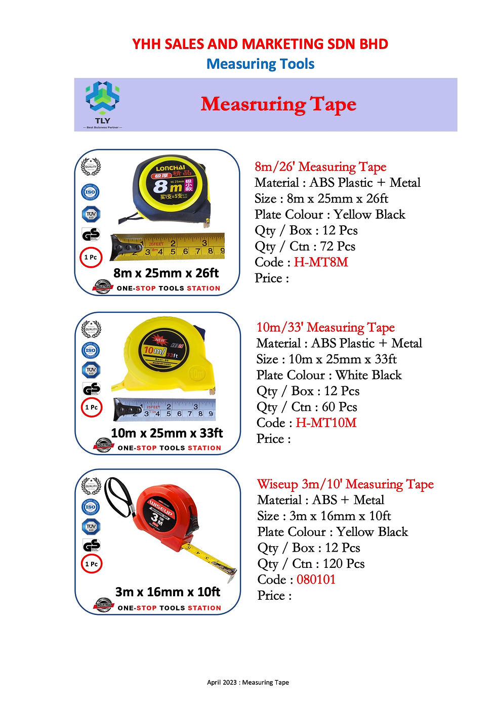 Thumbnail: OFA04 Measuring Tape 8m / 26' H-MT8M