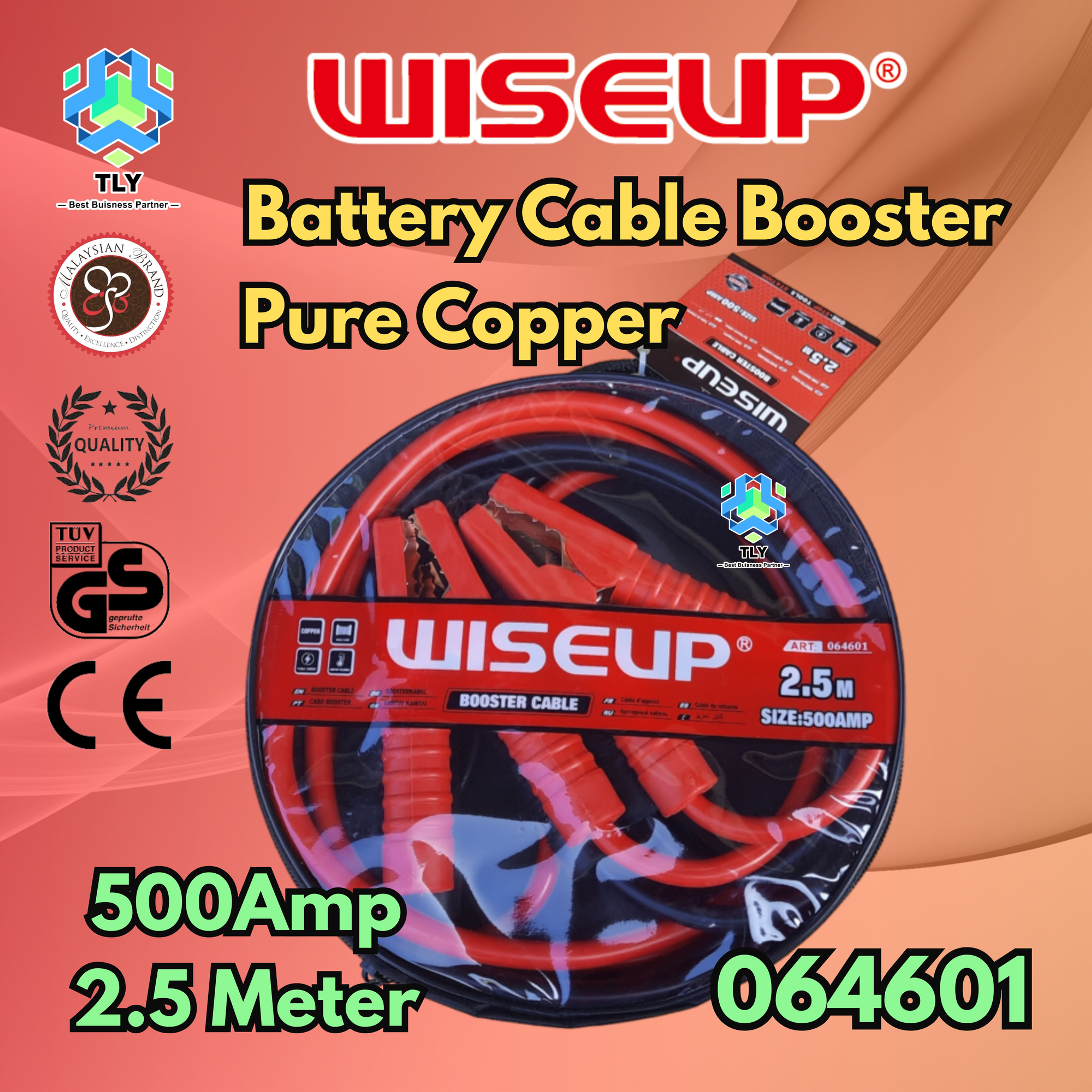 GMB04 Wiseup Heavy Duty Cable Booster Jumper 500Amp