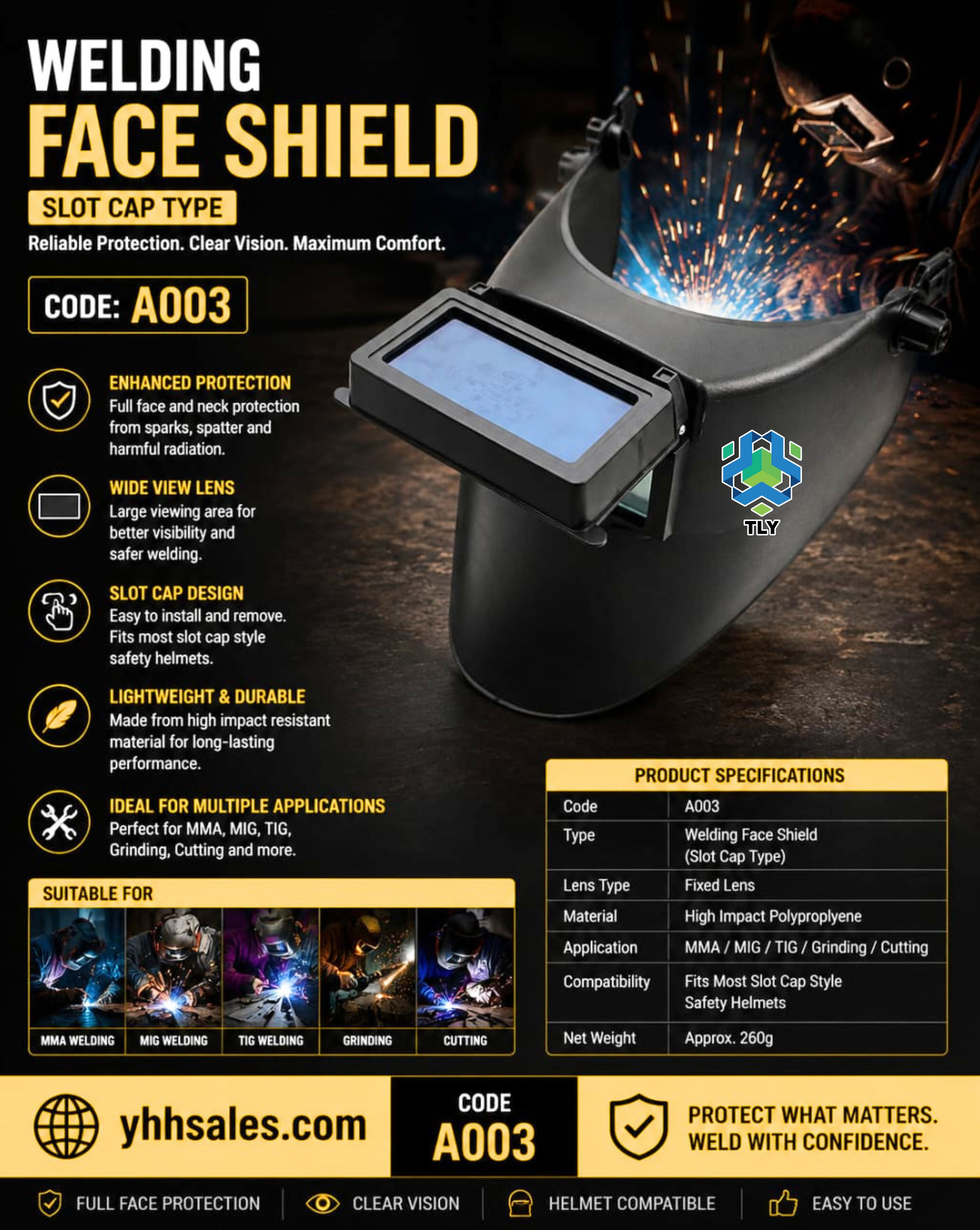 FAA07 - Welding Face Shield - A003 Welding Face Shield