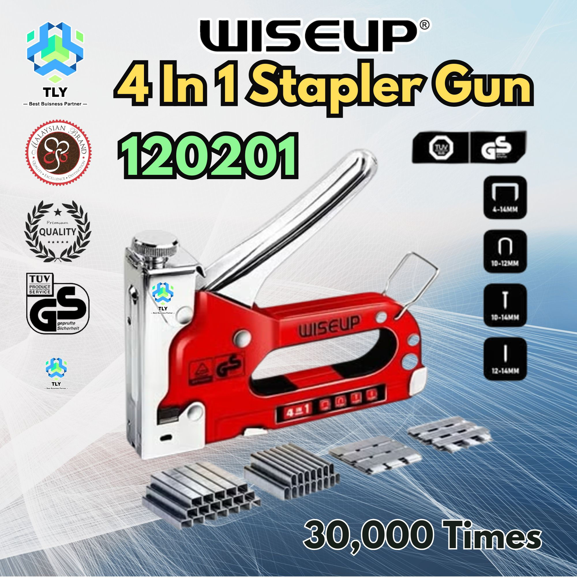 OMB01 Wiseup 4 In 1 Heavy Duty Stapler Gun 120201