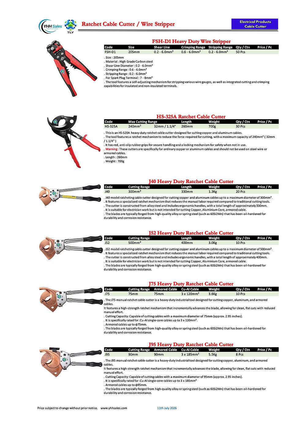 Thumbnail: GKG01 Ratchet Cable Cutter HS-325A
