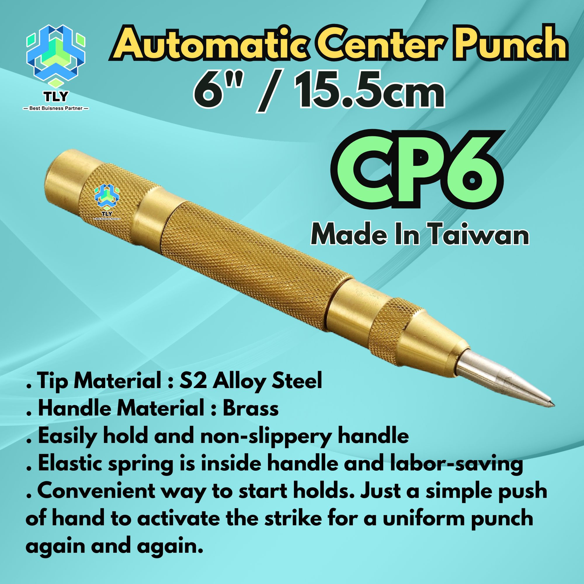 REA01 TLY Automativ Center Punch 6" - Made In Taiwan CP6