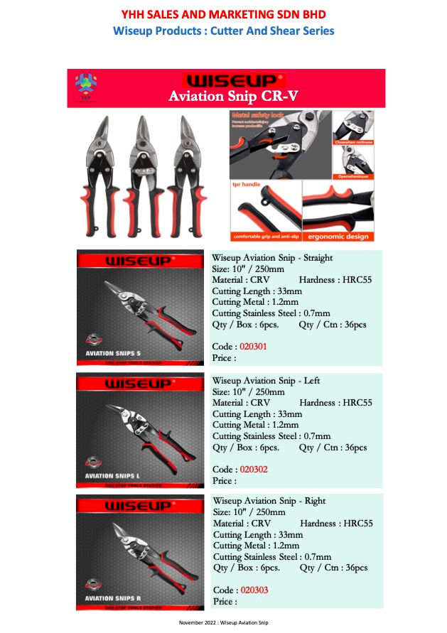 Thumbnail: OCA03 Wiseup 10" Aviation Snip Straight Type 020301