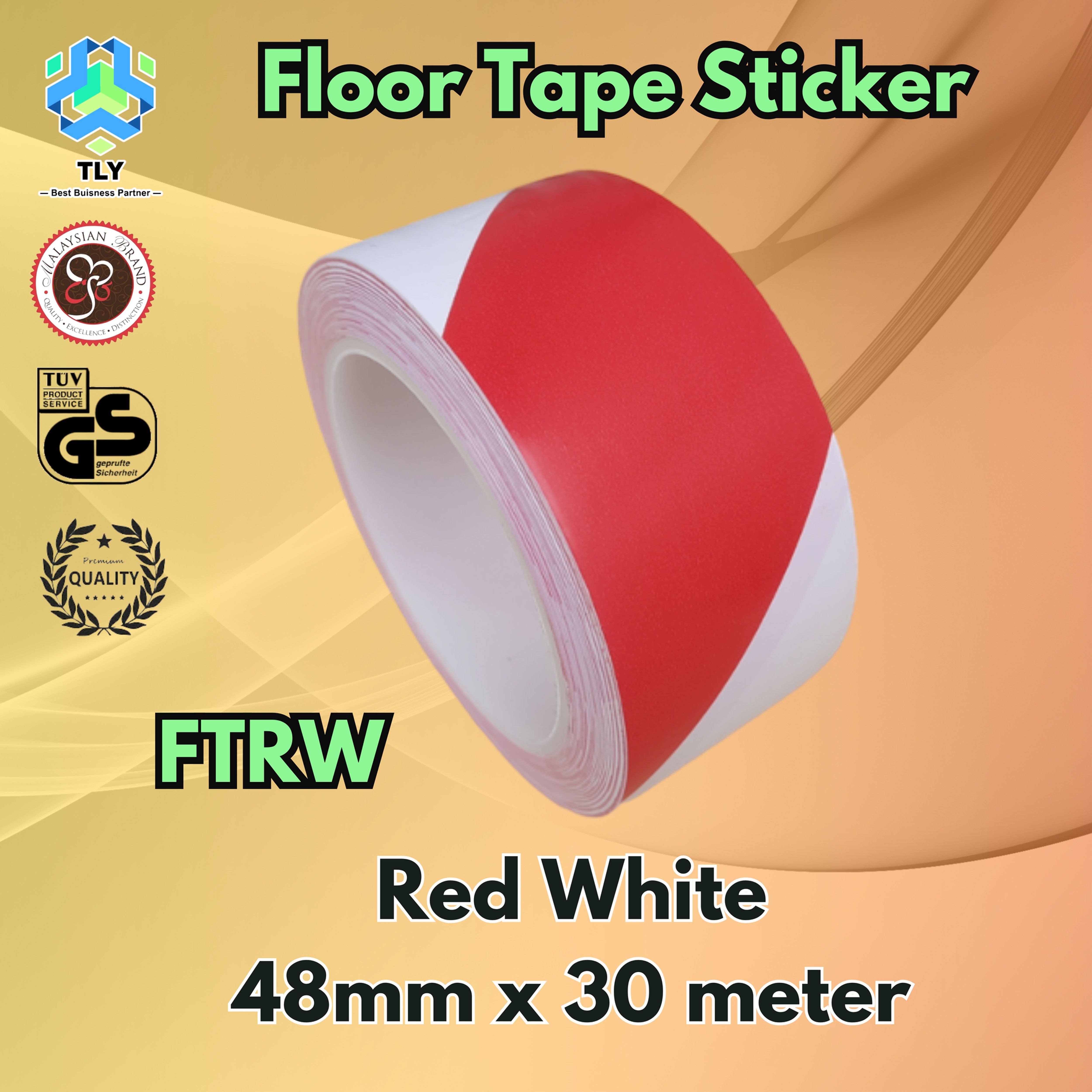 HC05 Floor Tape 48mm x 30 Meter - Red White