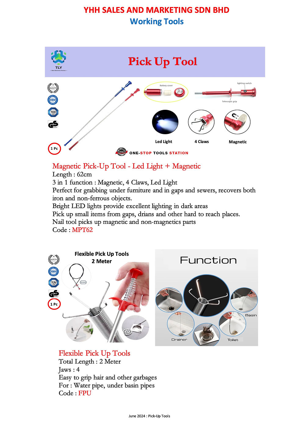 Thumbnail: OPB02 Flexible Pick UpTool 4 Jaws x 2 Meter FPU