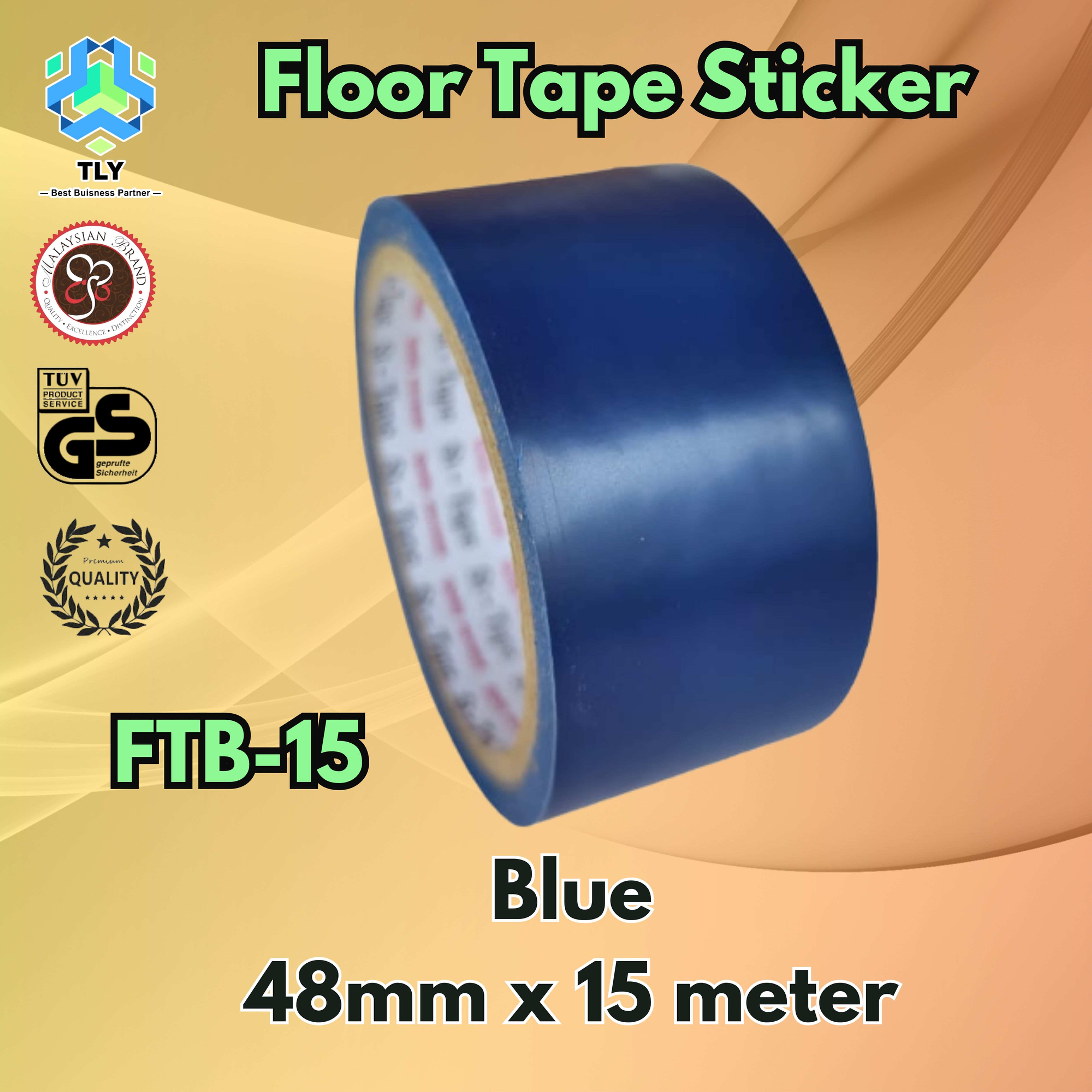 HC10 Floor Tape 48mm x 15 Meter - Blue