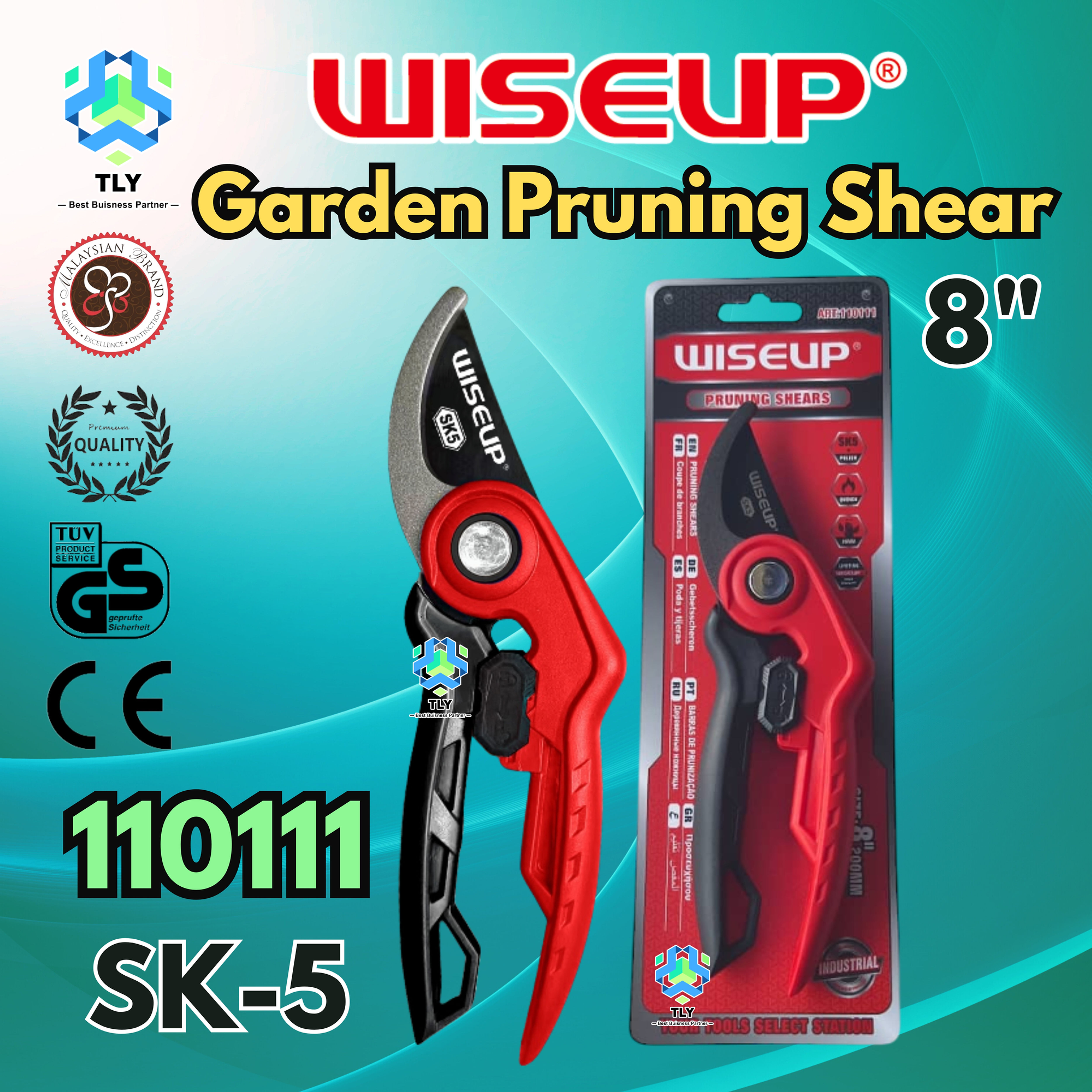 JBF09 Wiseup Heavy Duty Garden Pruning Shaer 8" 110111