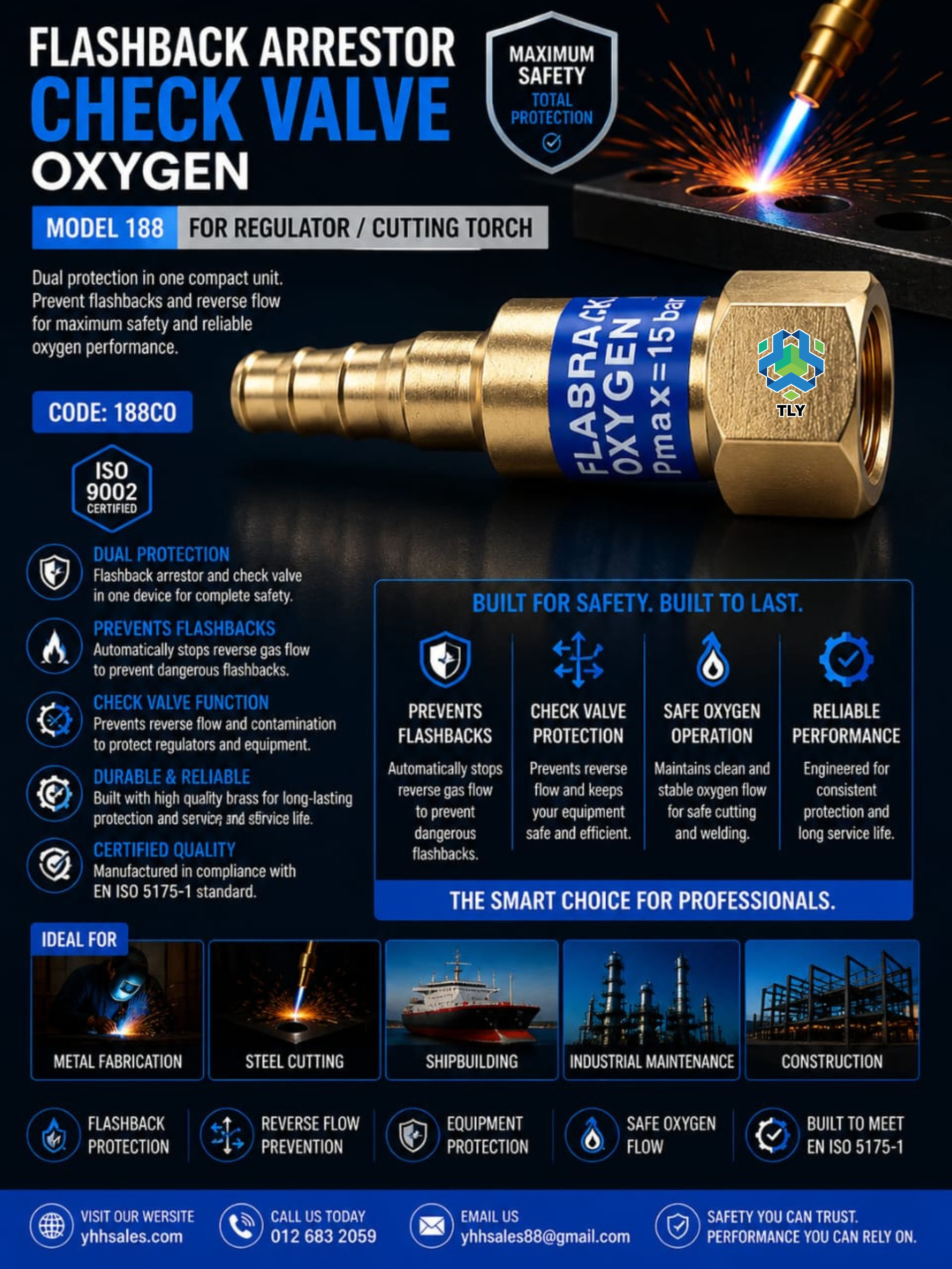FGG03 Check Valve - 188CO Oxygen
