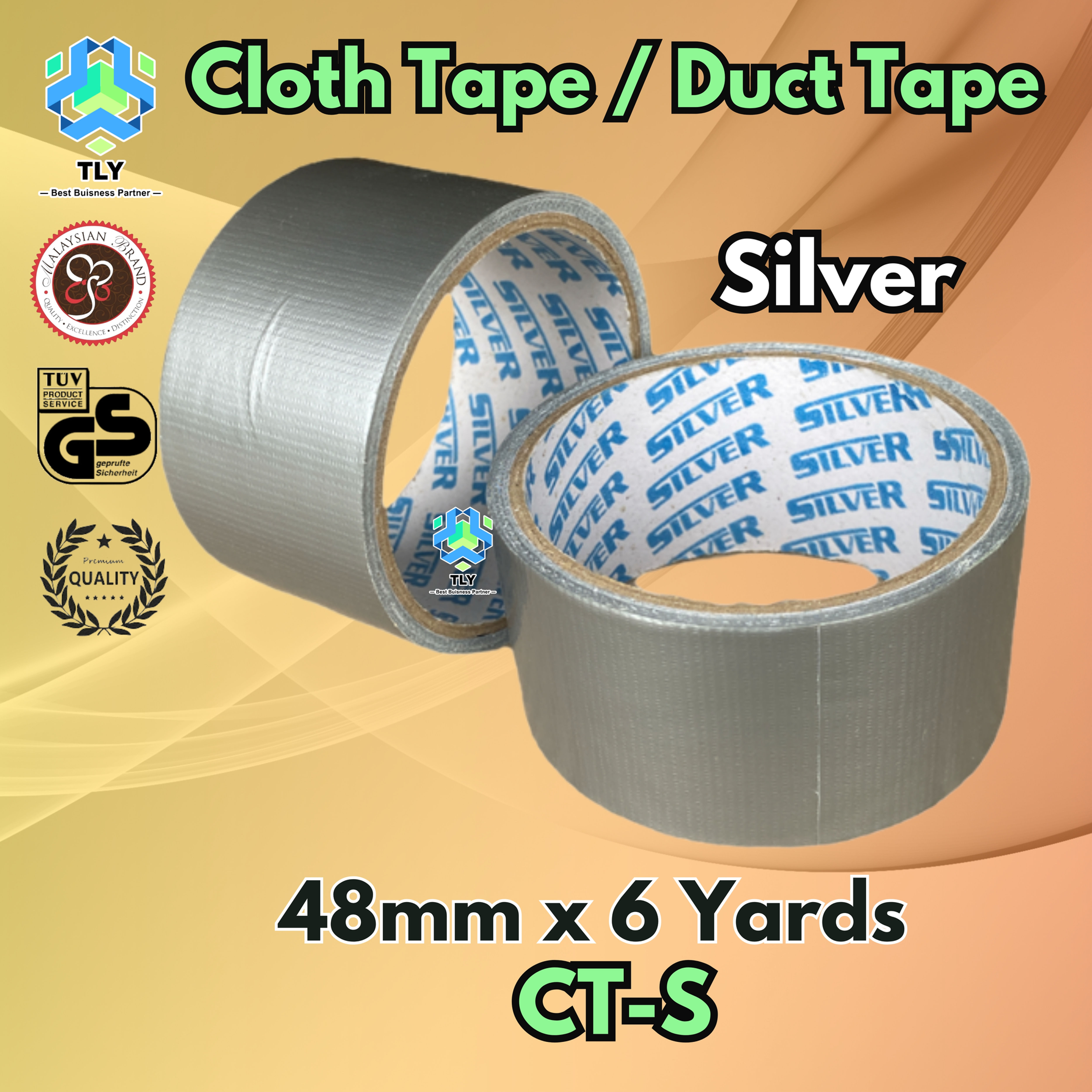 HA08 Cloth Tape / Duct Tape 48x6Y - Silver