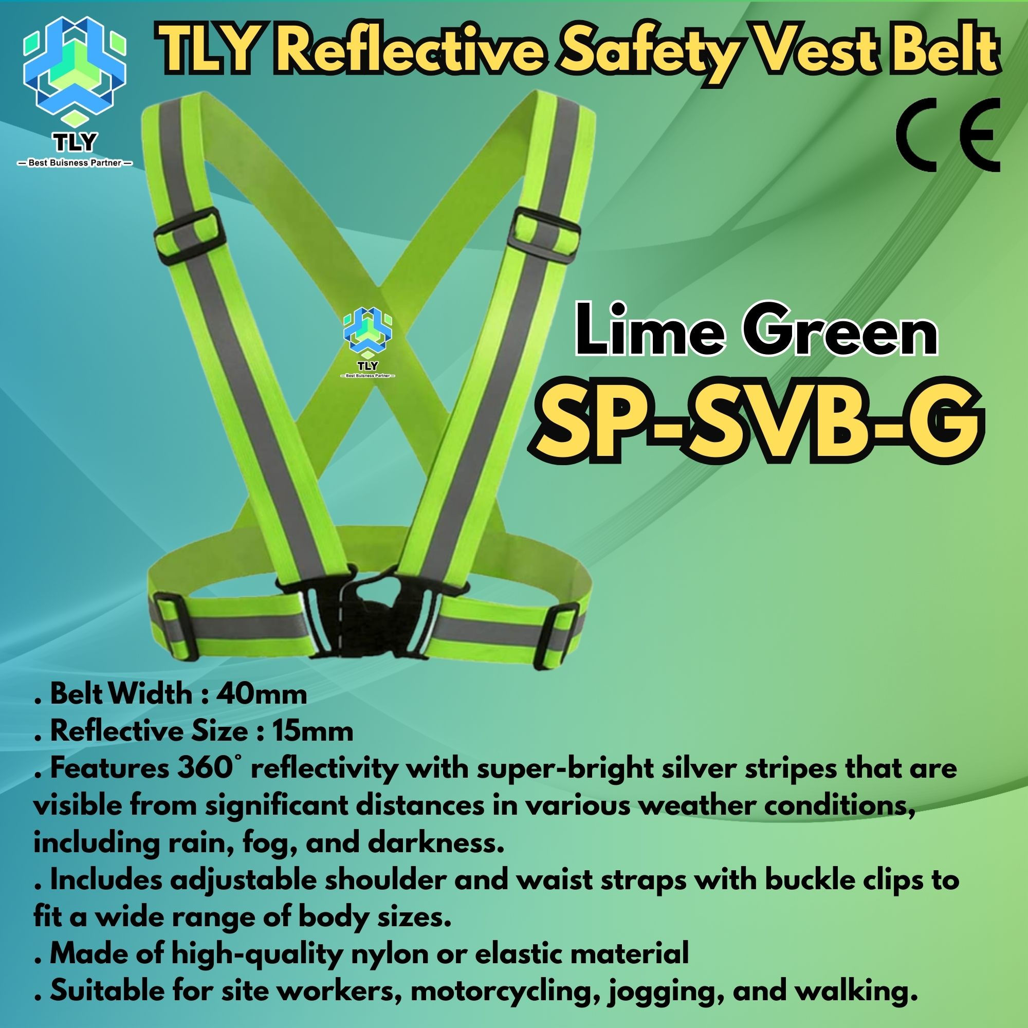 EGM-A01 Safety Vest Belt - Lime Green